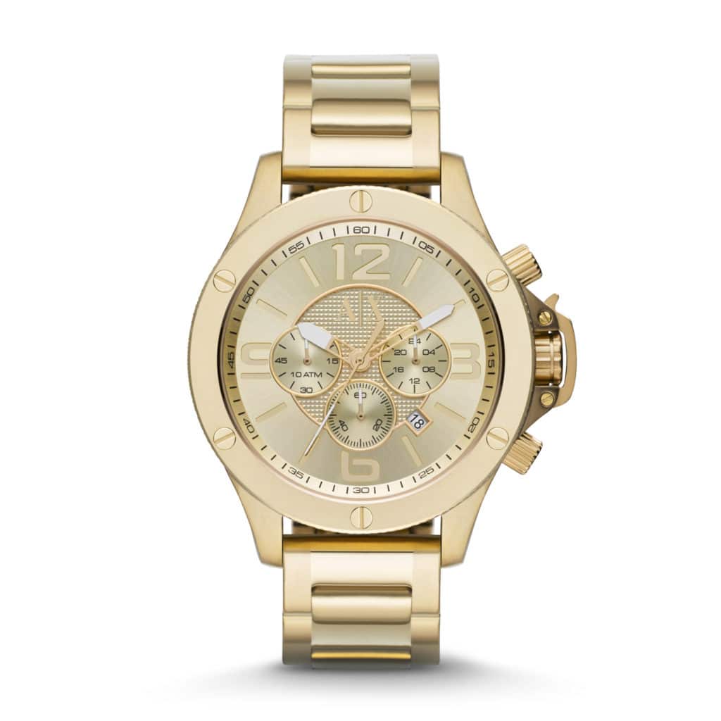 reloj de hombre dorado