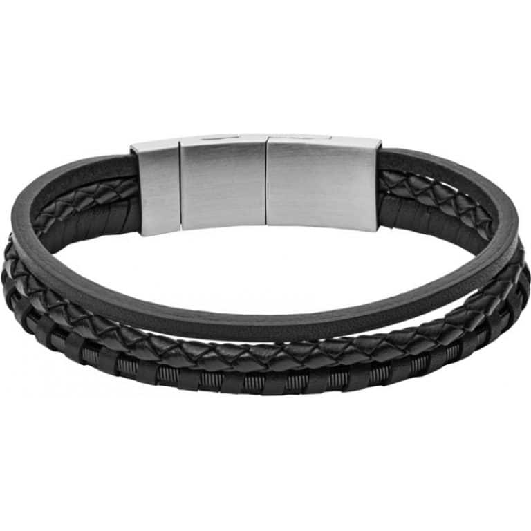 Fossil Vintage Casual Men's Bracelet Black JF02935001 - Sunlab Malta