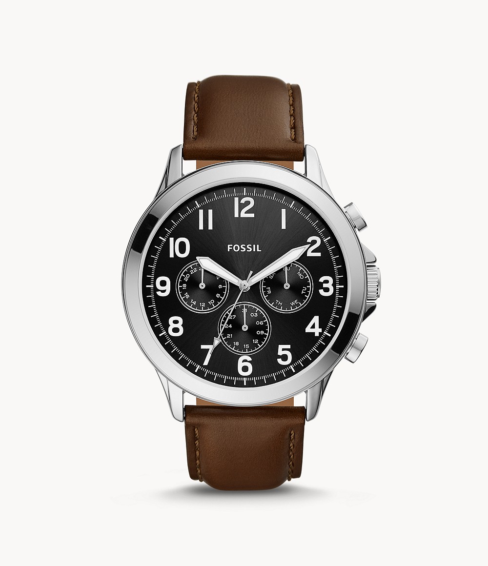 gold and silver fossil watch men's