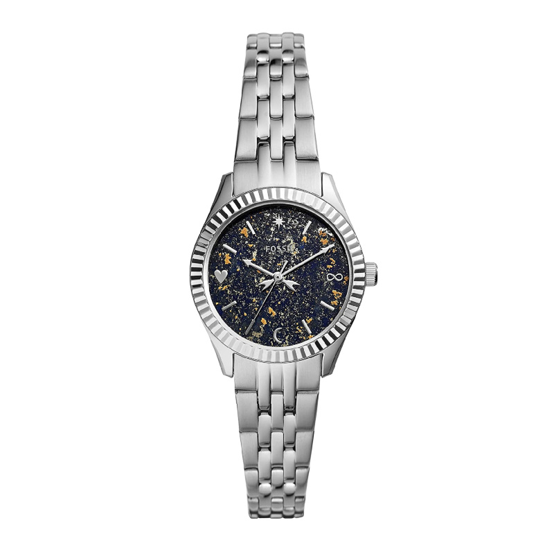 Fossil silver diamond outlet watch