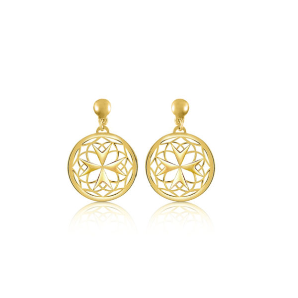 PREZIOSI MALTESE CROSS EARRINGS 18MM - Sunlab Malta