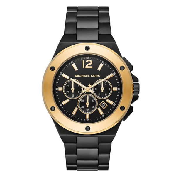 Michael Kors Lennox Chronograph Man Watch Black 45mm - Sunlab Malta