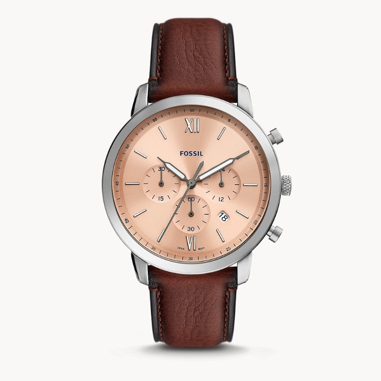 Fossil Neutra Chronograph Medium Brown Eco Leather Watch 44mm - Sunlab ...