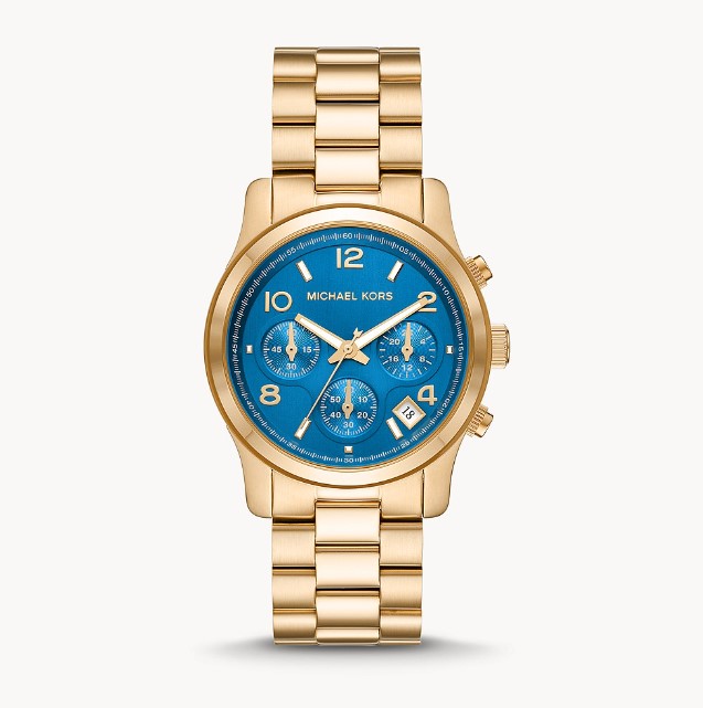 Michael Kors Runway Chronograph Gold-Tone Stainless Steel Watch 38mm ...