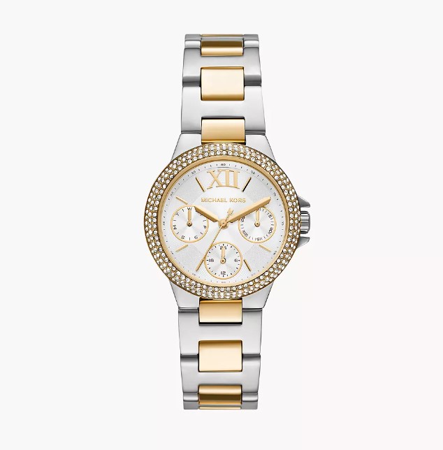 Mchael Kors Camille Multi function Two-Tone Stainless Steel Watch 33mm ...