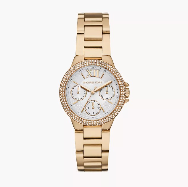 MIchael Kors Camille Multifunction Gold-Tone Stainless Steel Watch 33mm ...